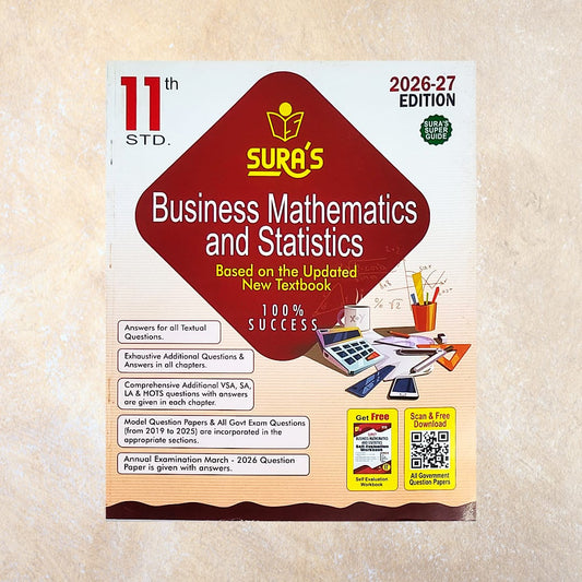 11th Sura's Business Mathematics & Statistics Guide (Set of 2 Books) - Sri Shyamala Puthaga Angadi
